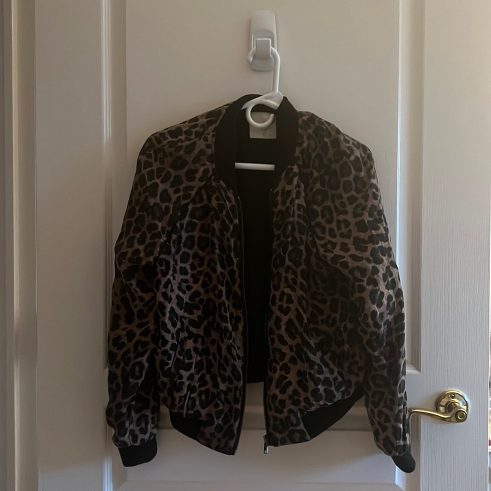 Joie Leopard Bomber Jacket